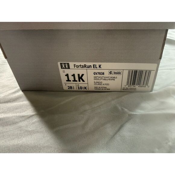 NIB! Adidas FortaRun EL K Toddler Shoes - Grey/Pink/Teal Size 11K - Picture 7 of 7